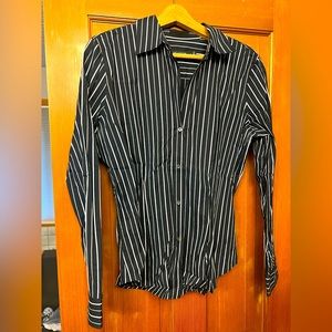 The Limited V-Neck Long Sleeve Botton Down Dress Shirt